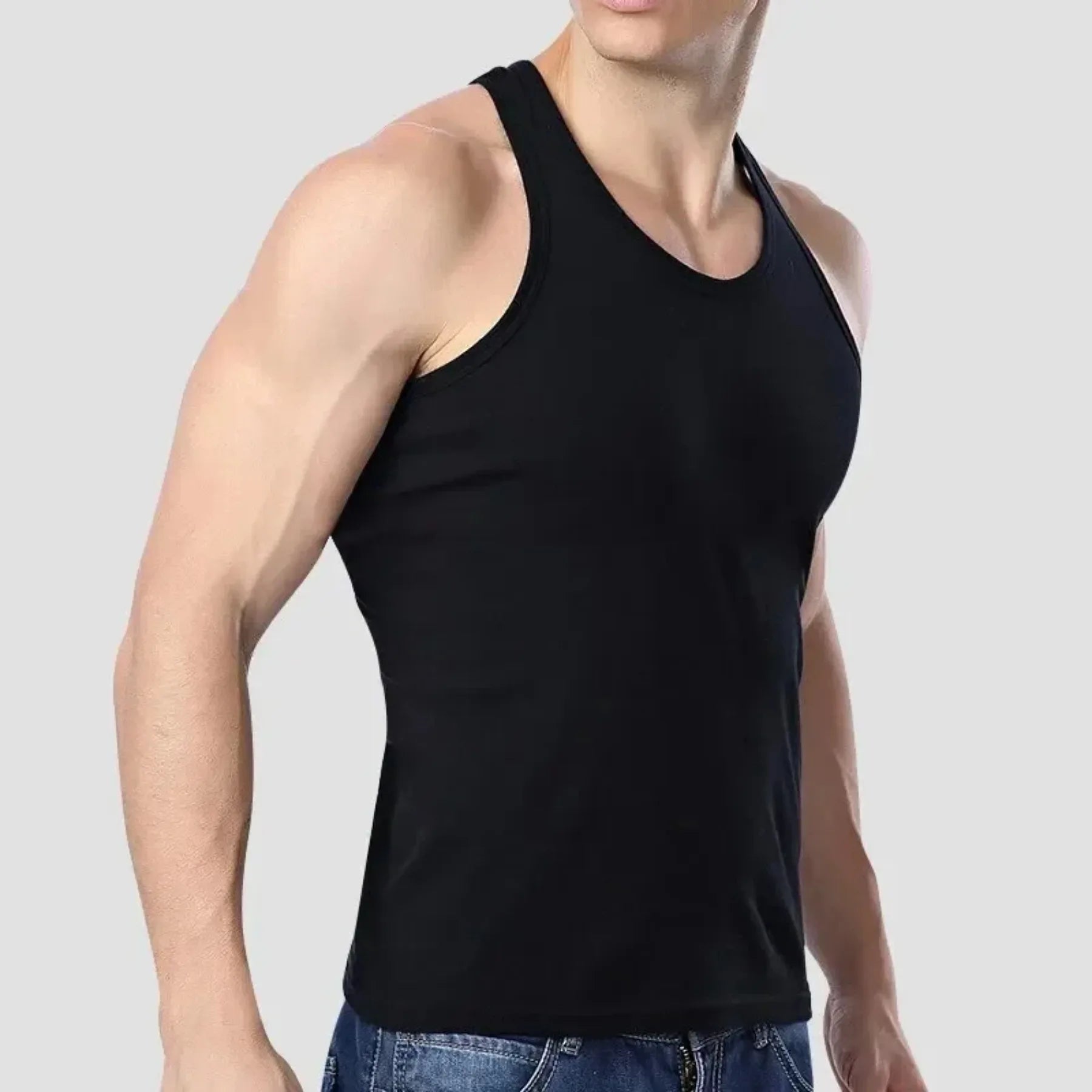 2026 Men's Summer Tight Tank Top, Lightweight Cotton Breathable Quick Dry Vest, Sports Casual Pajamas Outdoor Sleeveless Shirt
