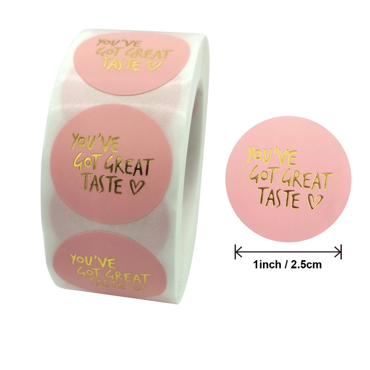 500pcs Pink Black You've Got Great Taste Stickers Gold Foil Business Thank You Sticke lifestyle view