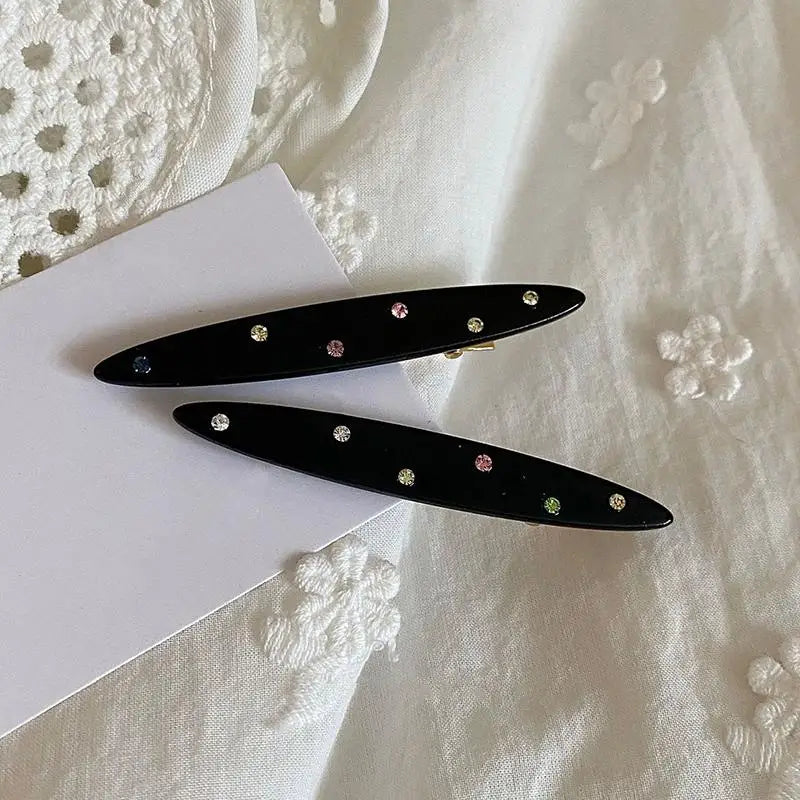 Niche Korean Acetic Acid Hairpin Clip Fashion Colorful Drilling Design Headdress for alternate view
