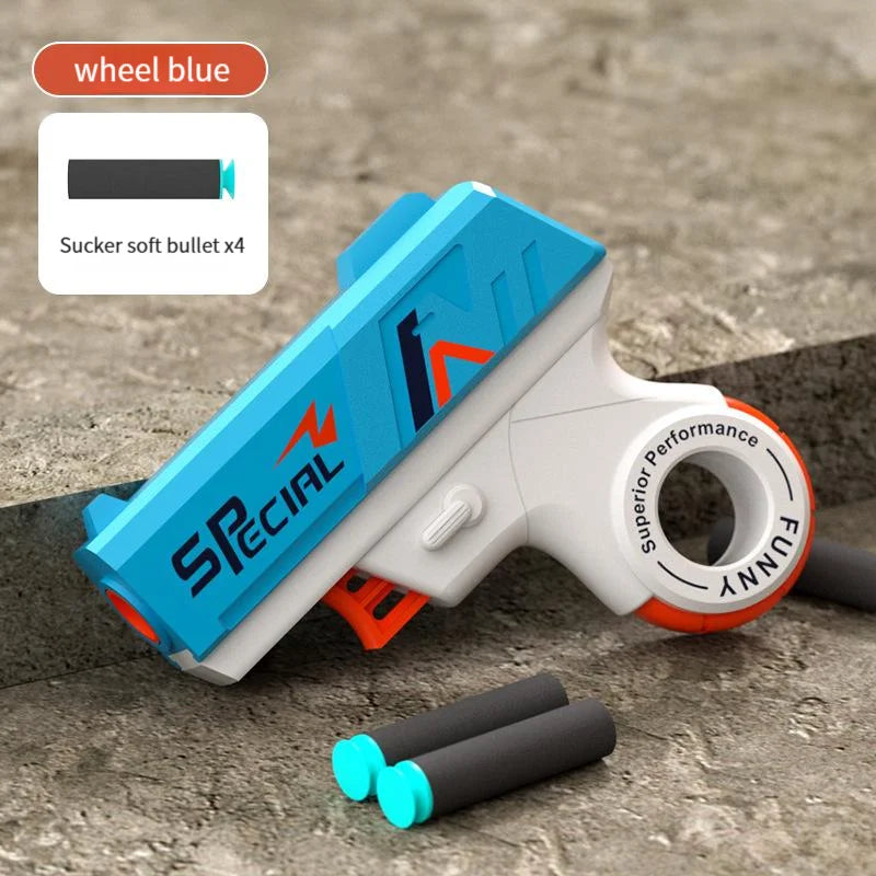 Foldable Mini Soft Bullet Toy Gun | Spinner Revolver Design for Stress Relief and Outdoo detail view