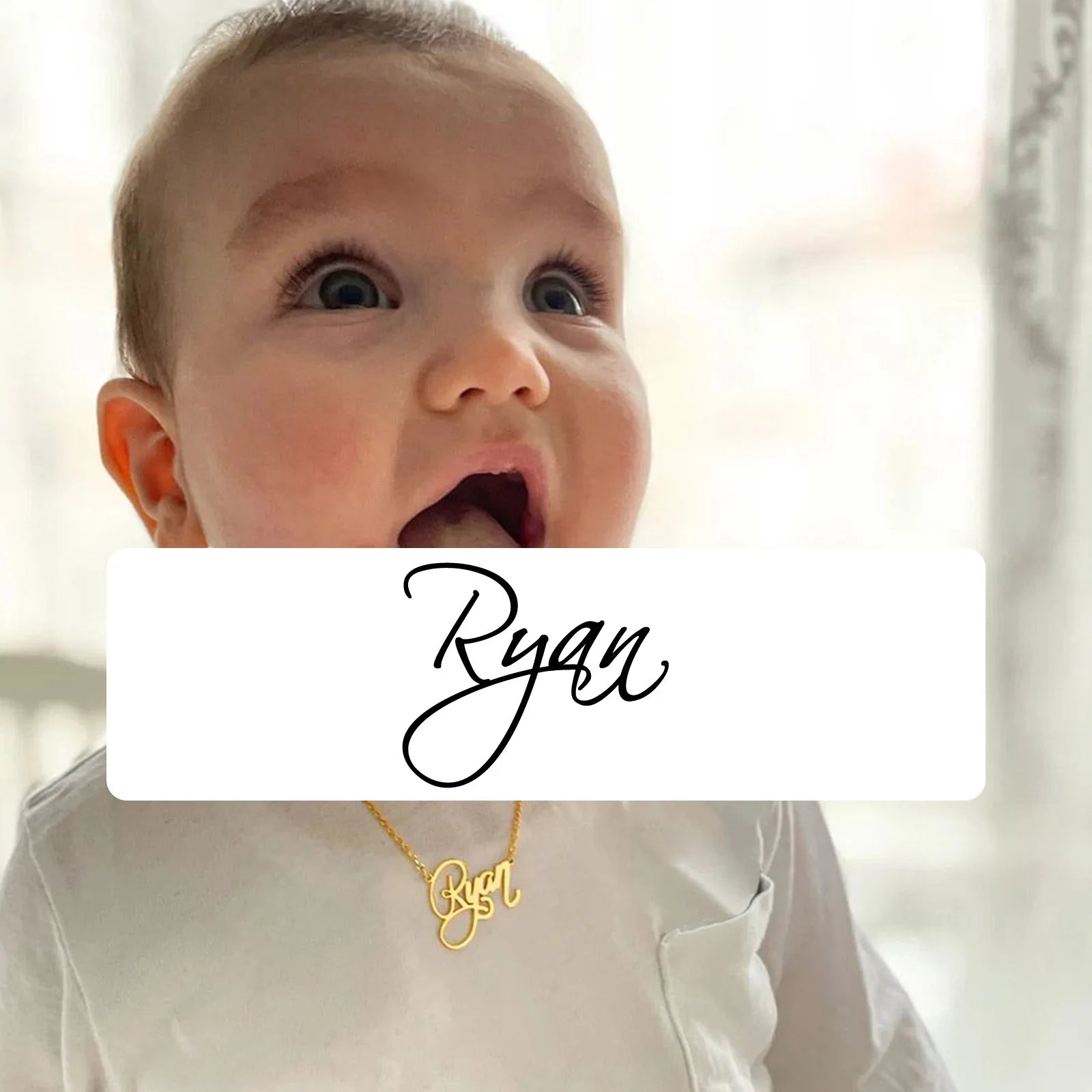 Personalized Name Necklace for Little Girl Boy | Stainless Steel Initial Customized G alternate view