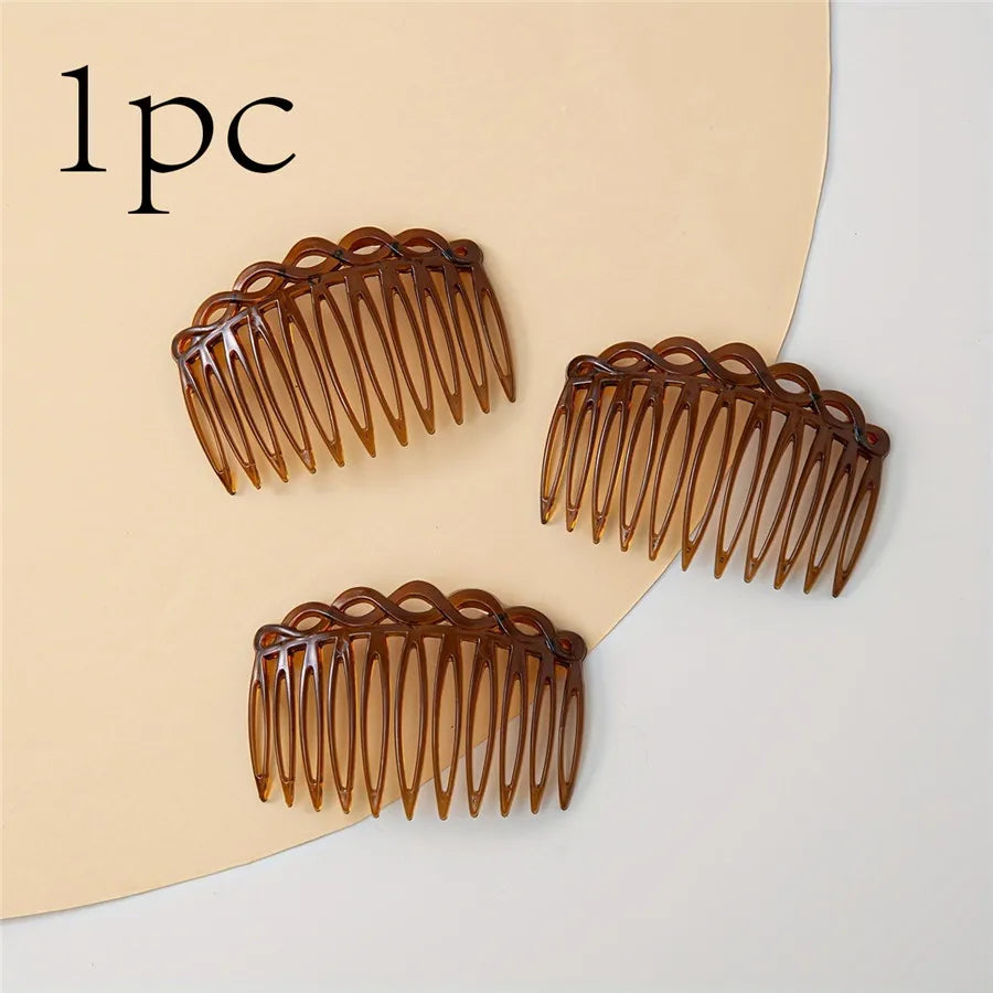 Teeth Plastic Hair Side Comb Vintage Twist Comb French Style Hair Clip Comb Hair Ac additional angle