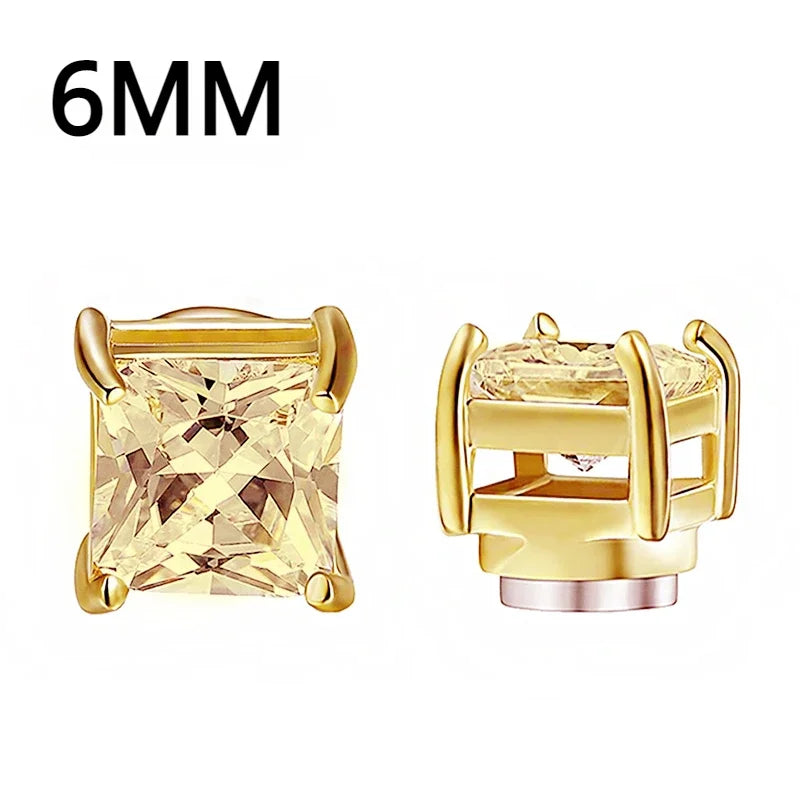 Magnetic Clip Earrings for Women and Men | No Piercing Crystal Studs close-up view