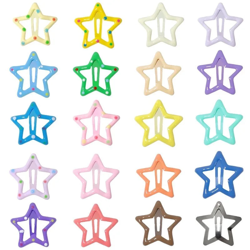 KYDZSW 10Pcs Children Cute Colors Geometric Stars Ornament Hair Clips Girls Lovely Sw lifestyle view