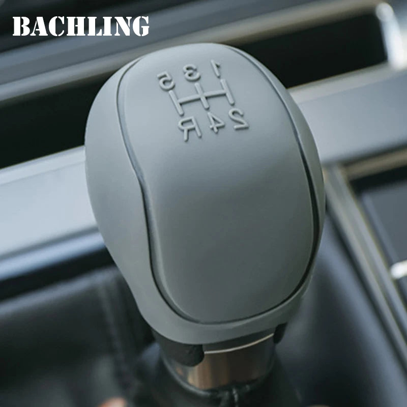 1PC Manual 5/6-speed Car Interior Accessories Car Silicone Gear Shift Knob Cover Shift close-up view