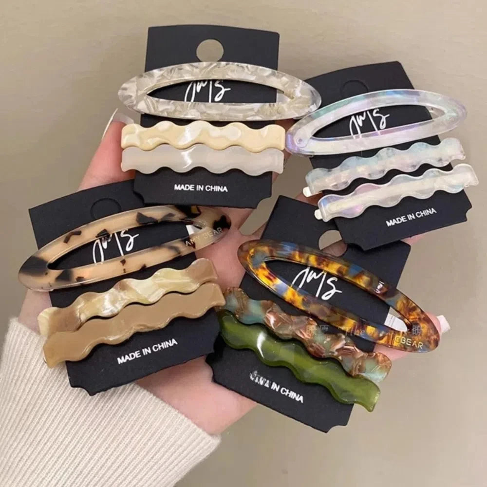 Creative Alloy Acetate Hairpin Set Duckbill Clip Barrettes Cute Hair Clip Korean Styl lifestyle view