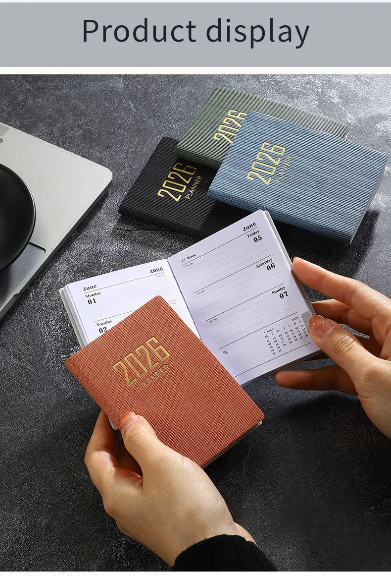 A7 2026 English Planner Book – Mini Pocket Weekly Calendar