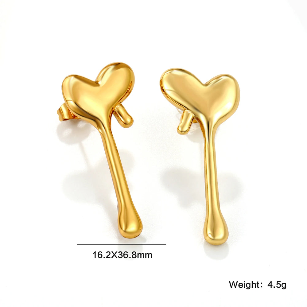 LUXUKISSKIDS Fairy Flower Earrings Stud | Gold-Plated Stainless Steel Piercing Jewelry f detail view