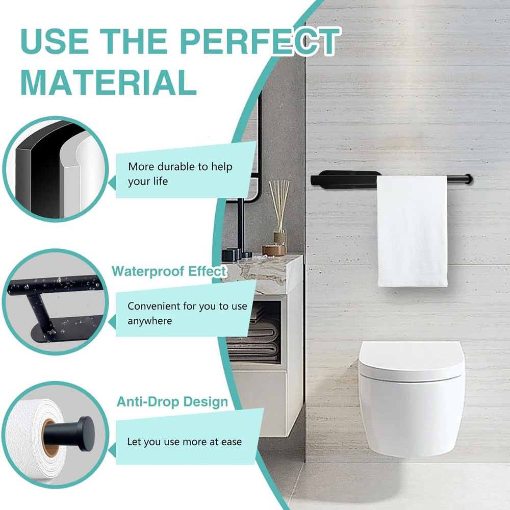 Kitchen Paper Towel Holder Adhesive Tissue Hanger Toilet Roll Paper Dispenser Cabinet lifestyle view