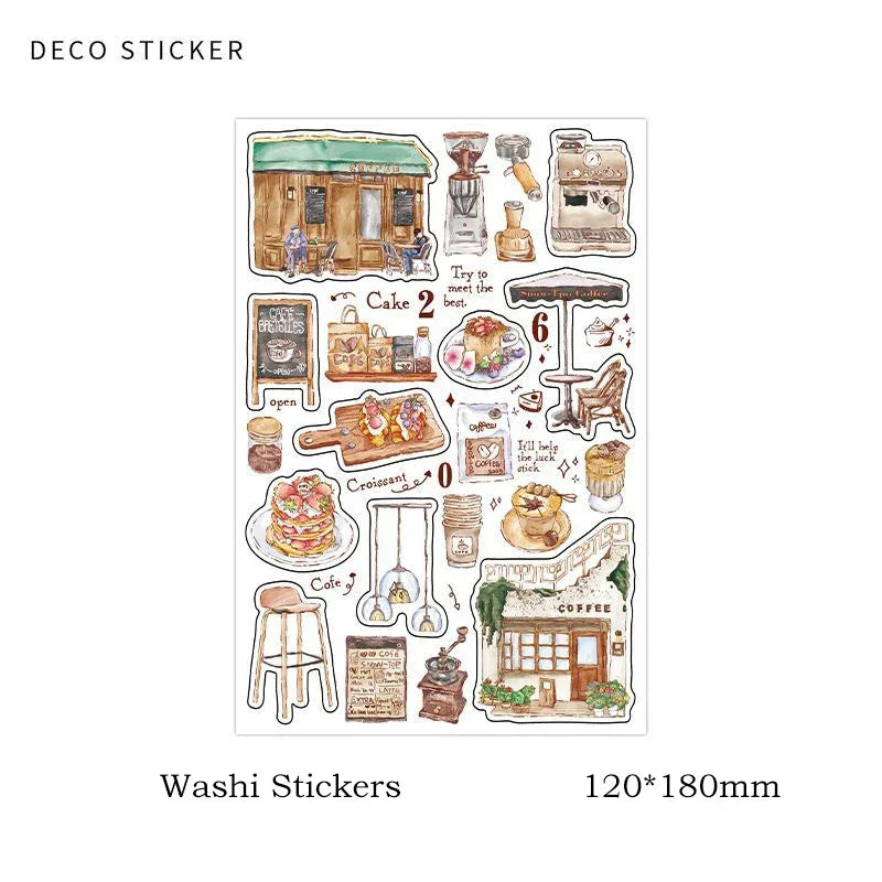 DIY Washi Paper Sticker Pack | Creative Scrapbook Decorative Stickers alternate view