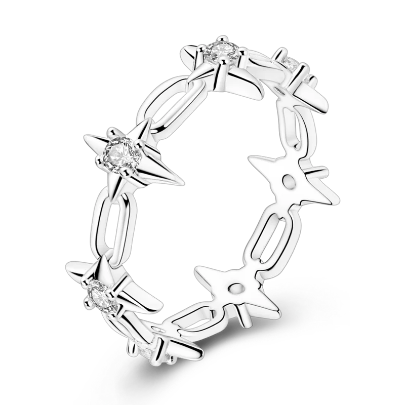 Daisy 925 Sterling Silver Wedding Ring | Sparkling Zircon Engagement Jewelry additional angle