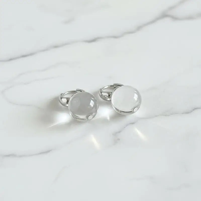 2026 Transparent Round Ball Pendant Earring Hooks Korean Fashion Jewelry For Girls Wo lifestyle view