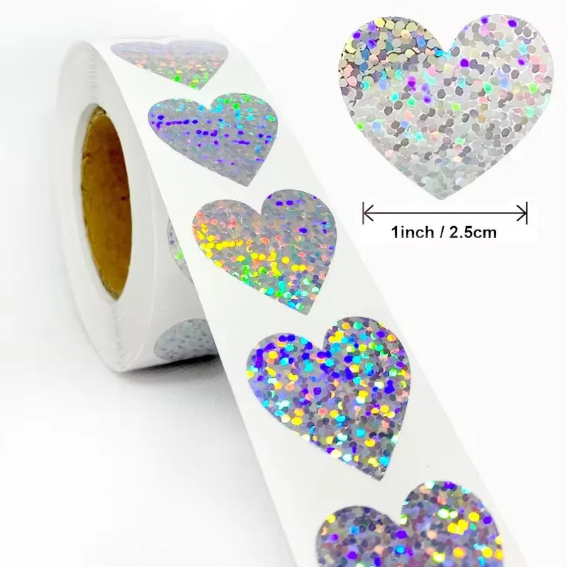 Thank You Stickers for Packaging | Heart Shaped Merci Stickers Bulk alternate view