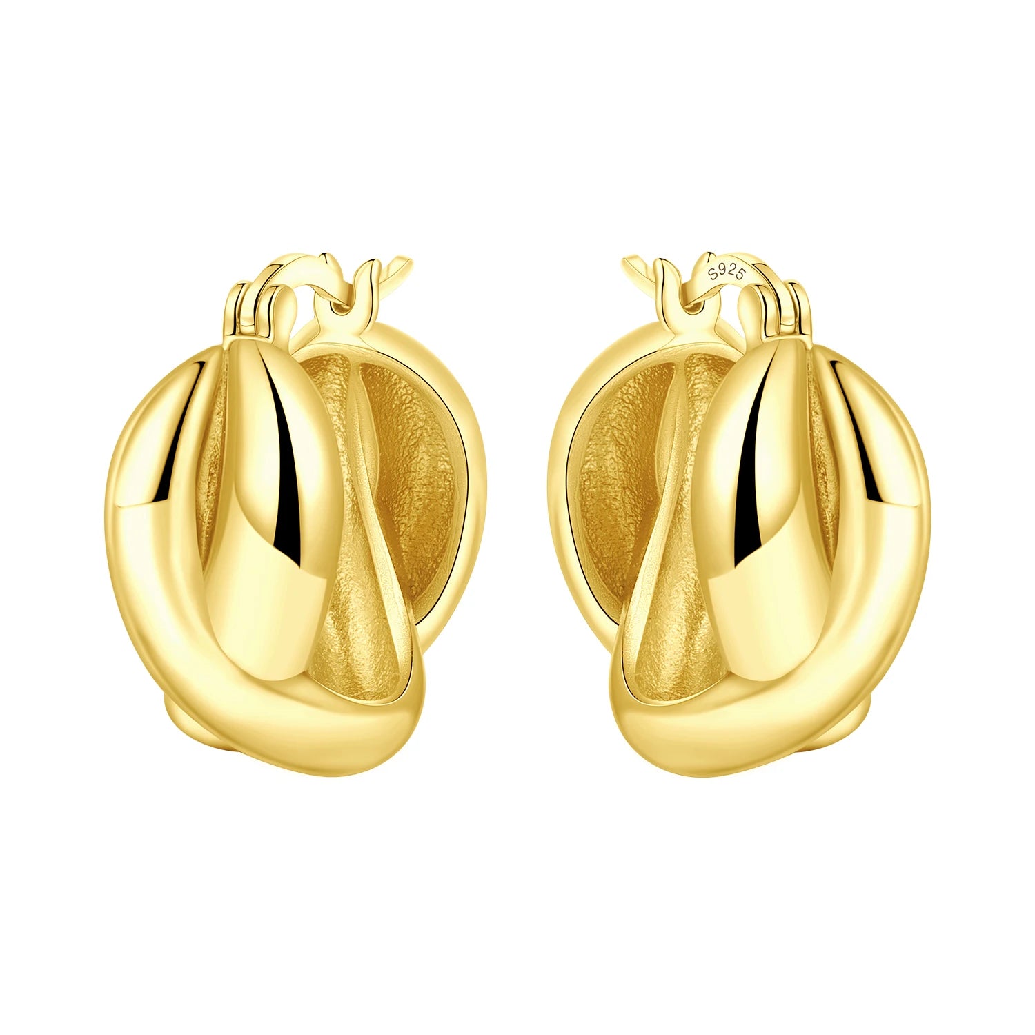 Original 925 Sterling Silver Planet Starlight Earrings Fashion 18K Gold Hoop Earring for detail view