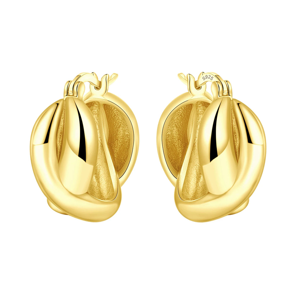 Original 925 Sterling Silver Planet Starlight Earrings Fashion 18K Gold Hoop Earring for detail view