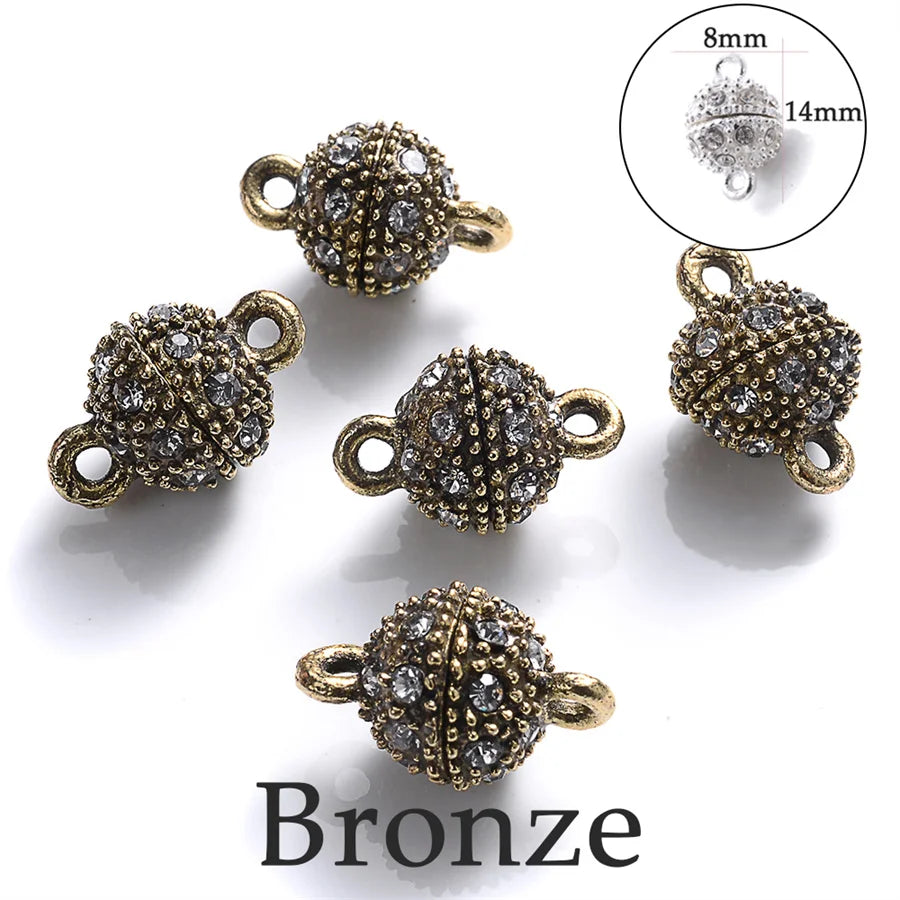 Heart Round Magnetic Clasps Set | DIY Jewelry Connector Charms additional angle