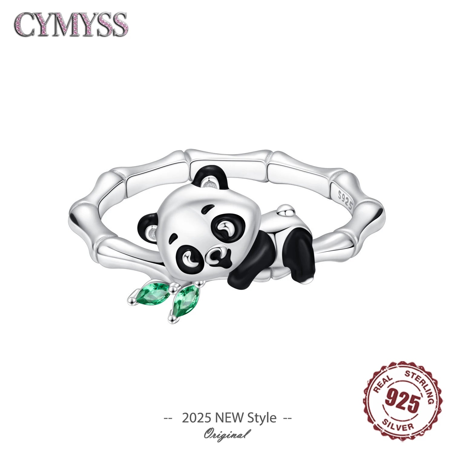 Hot Sale 2025 Original 925 Sterling SilverPanda Animal Closed Rings For Women Fashionable Finger Rin