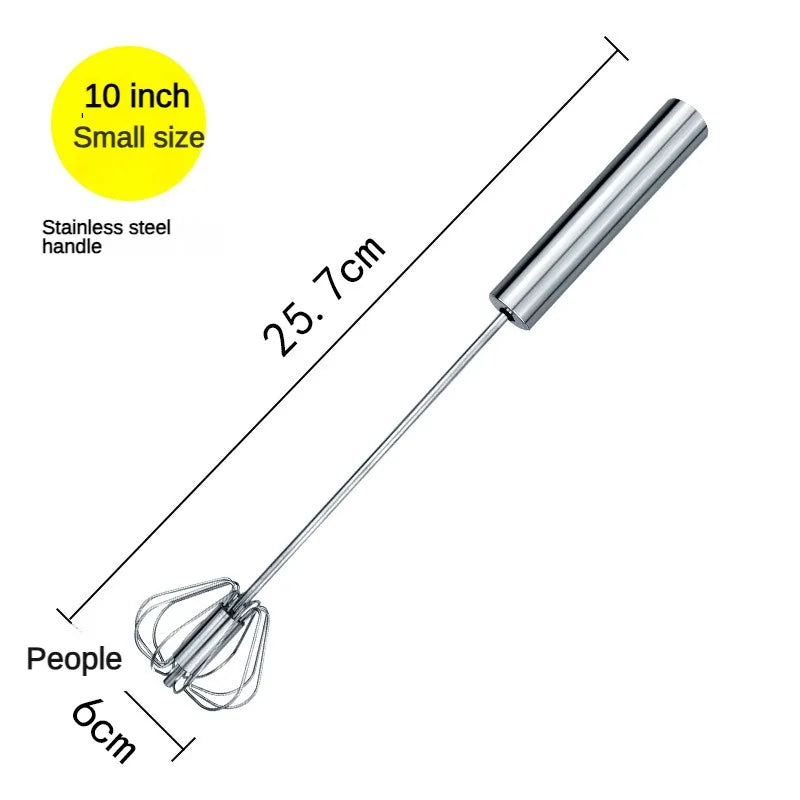 Stainless Steel Semi-Automatic Egg Beater | Hand Push Cream Blender for Kitchen Bak additional angle