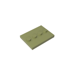 Gobricks GDS-980 Tile, Modified 3 x 4 with 4 Studs in Center | Compatible Building Block detail view