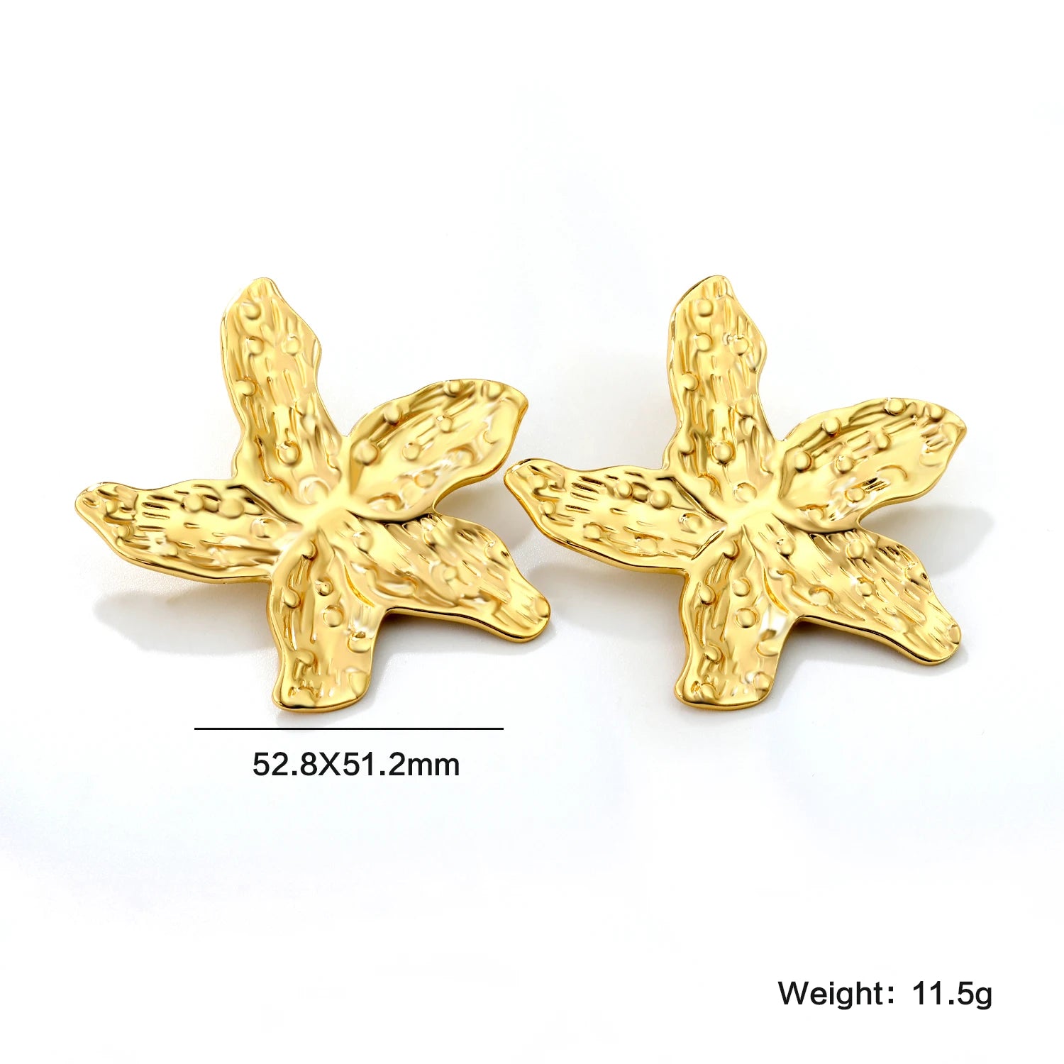 LUXUKISSKIDS Fairy Flower Earrings Stud | Gold-Plated Stainless Steel Piercing Jewelry f detail view