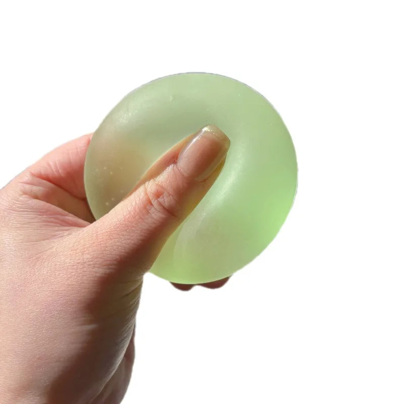 Squishy Blue Maltose Fidget Toy Soft Pink Mochi Sensory Squeeze Toy Coconut Oil Ball alternate view
