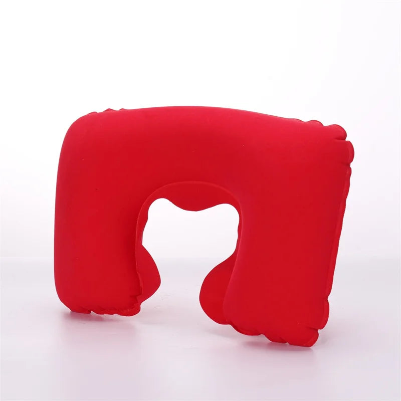 Portable Inflatable Travel Neck Pillow | U-Shape Air Cushion for Airplane lifestyle view