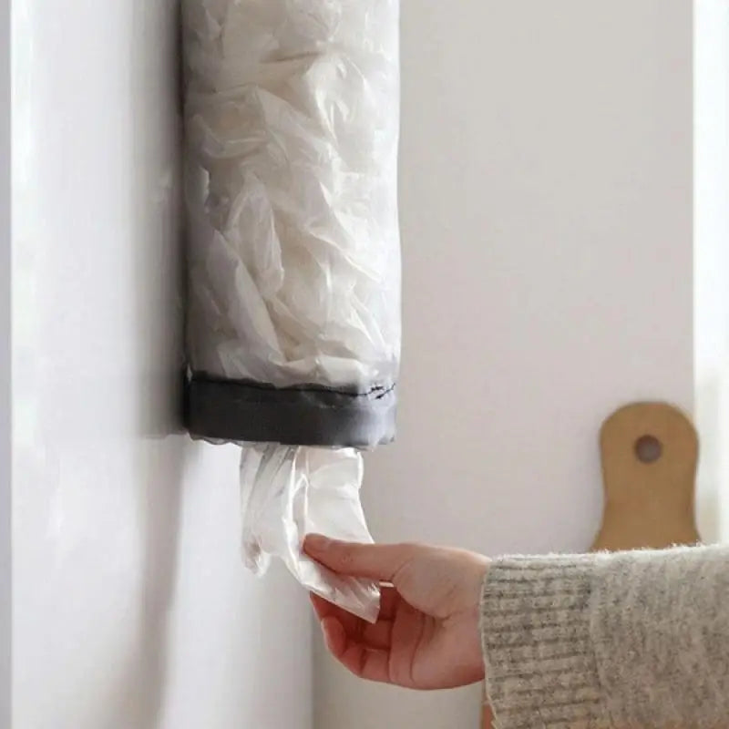 3/2/1PC Home Grocery Bag Holder Wall Mount Plastic Bag Holder Dispenser Hanging Storag close-up view