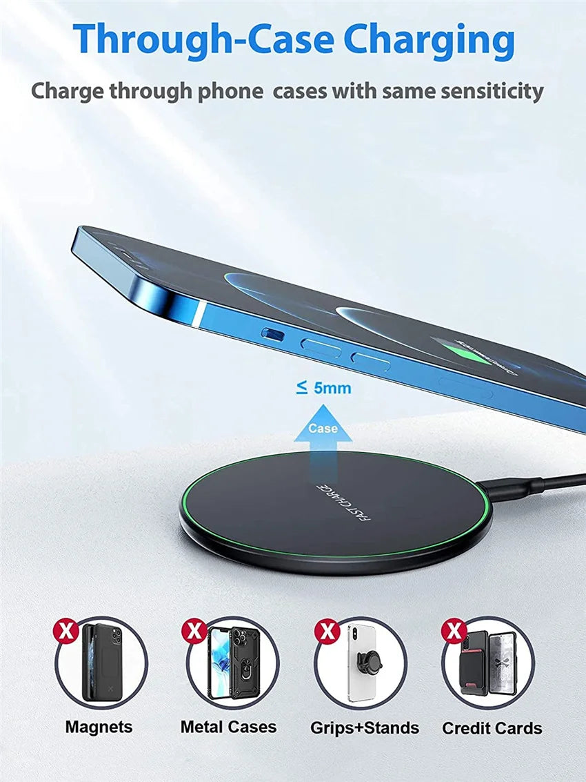 100W Fast Wireless Charger Pad with LED Indicator - Onlytenbucks.com