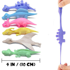 Sticky Squishy Rubber Flying Dinosaur Stress Relief Toys | 10-Pack Party Favors detail view
