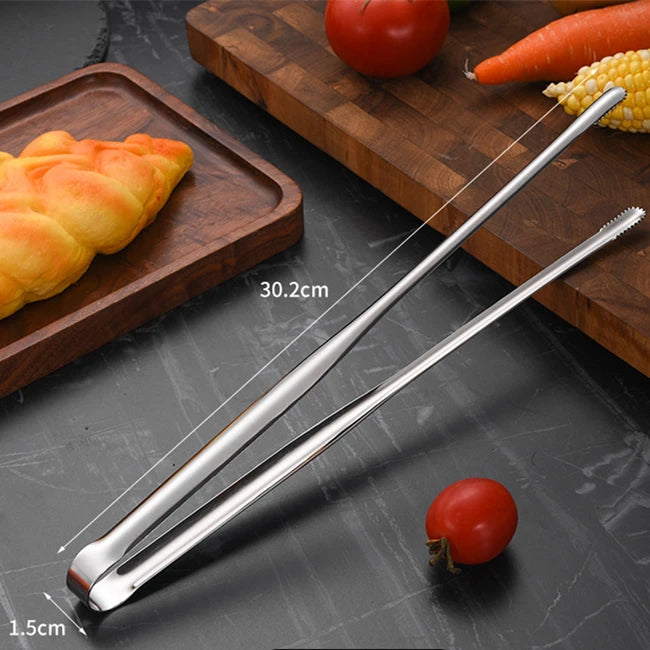 Steel Grill Tongs Food Clip Steak Clip Bread Tong Cooking Utensils Party Non-Slip Kitche detail view