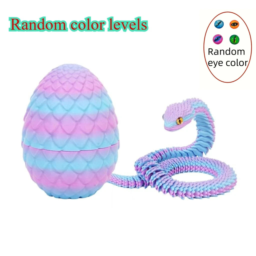 3D Printed Snake with Egg Joint Mobility Simulate Snake Ornament Desktop Home Animal Dec detail view