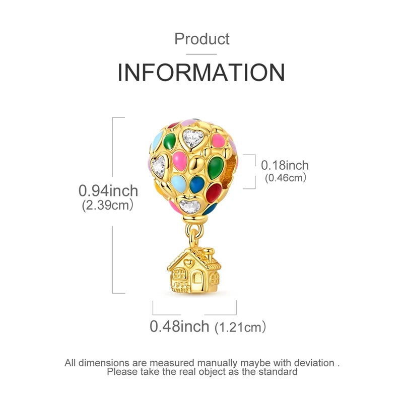 925 Sterling Silver Gold Zircon Irregular Bracelet Charm Bead alternate view