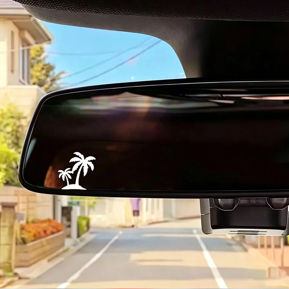 palm tree Decal Waterproof Sticker Car Rearview Mirror Windshield Side Window Sun Vis lifestyle view
