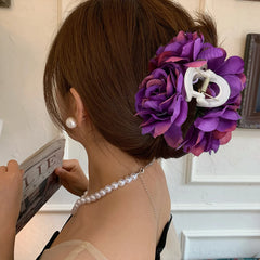 Women Girls Flower Hair Claw Clips Wedding Headdress For Bridal Bridesmaid Party Floral detail view