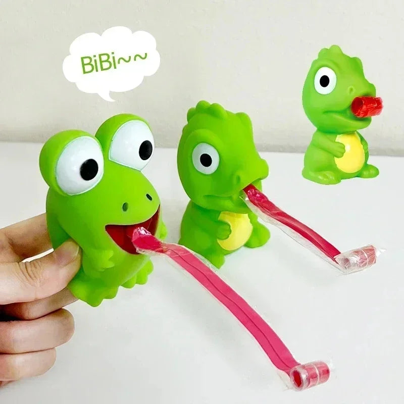 Creative Fidget Decompression pinch toy Frog Dinosaur Sticking Tongue Out Relieve Stress Children Fu