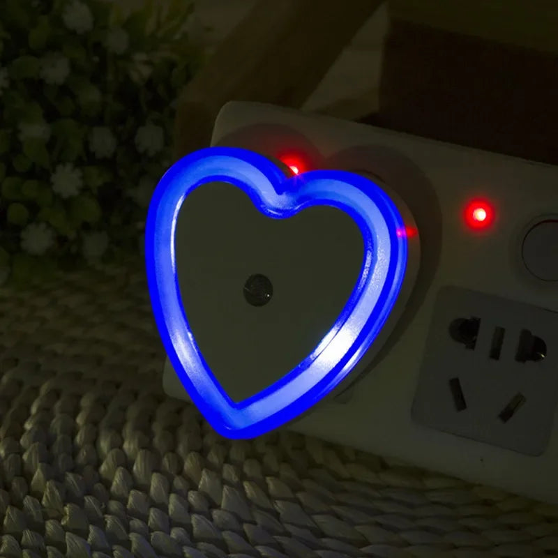 Heart-shaped LED Night Light | Auto Sensor Plug-in Night Lamp for Bedroom lifestyle view
