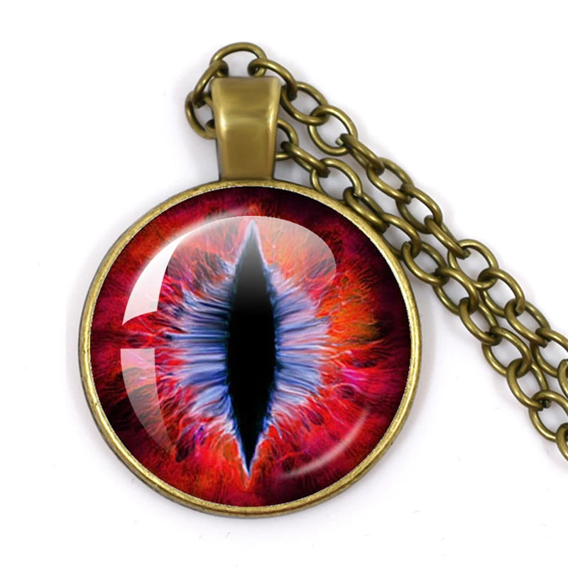Fashion Evil Eye Pendant Necklace | Trendy Glass Cabochon Jewelry Gift close-up view
