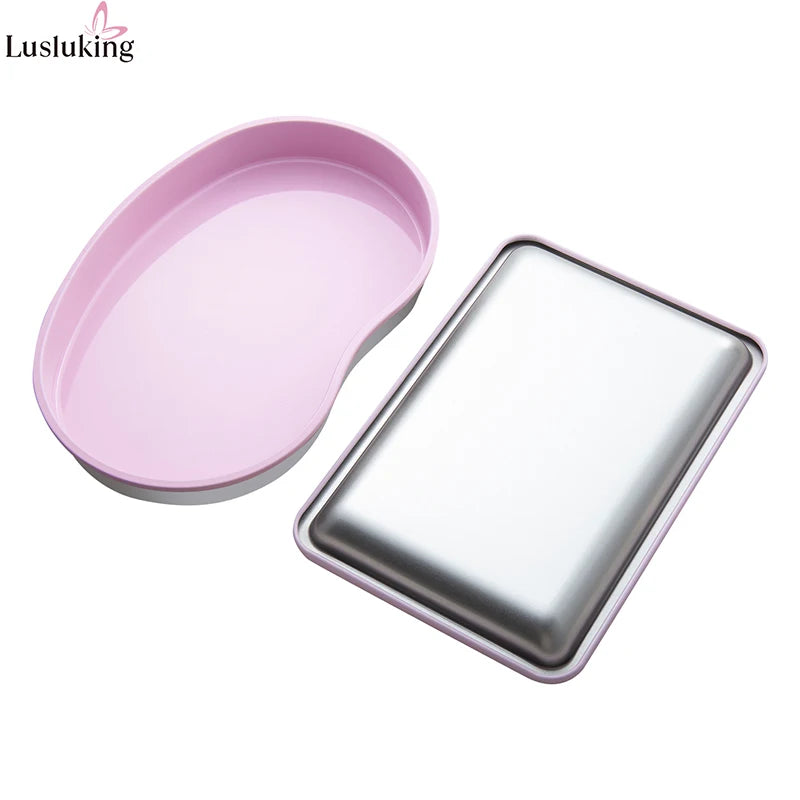 Premium Tinplate Nail Art Tray Multi Shape Nail Tool Organizer Storage Tray for Man additional angle