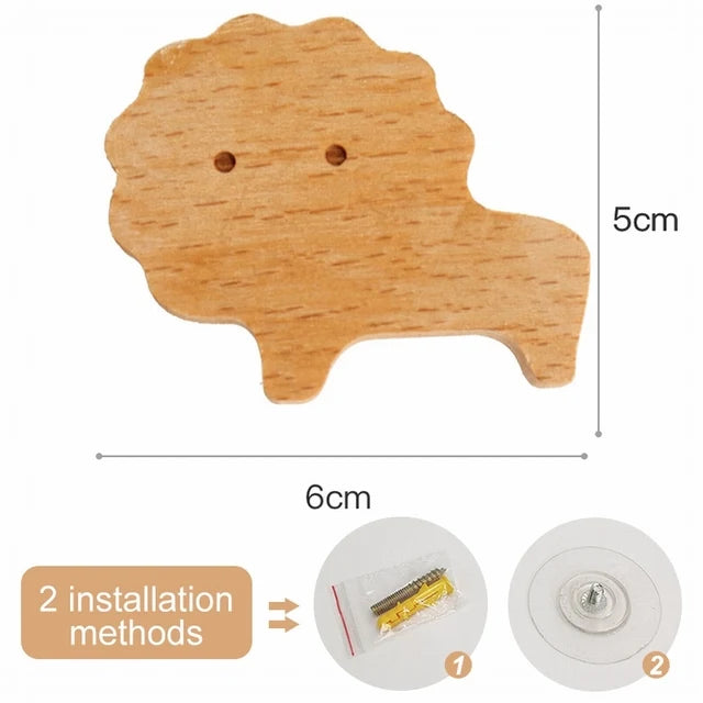 Wooden Animal Hook | Cute Wall Mounted Coat and Key Holder alternate view