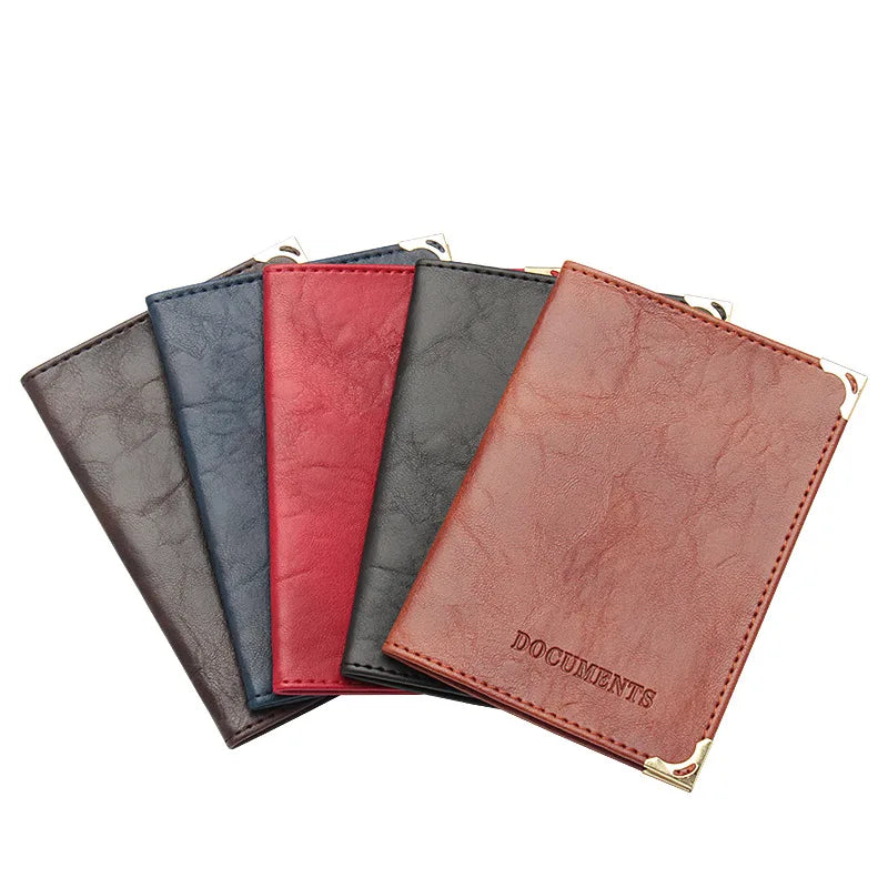 Vintage PU Leather Passport Holder Wallet | Unisex Travel Document Organizer additional angle