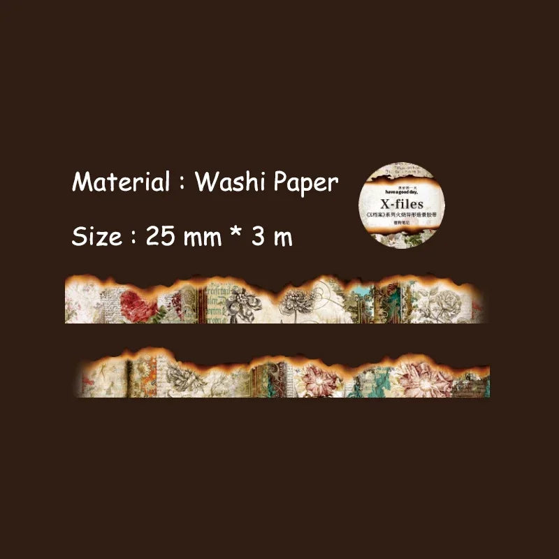 Vintage Washi Tape Set | Junk Journal Masking Tape for Scrapbooking and DIY Decor detail view