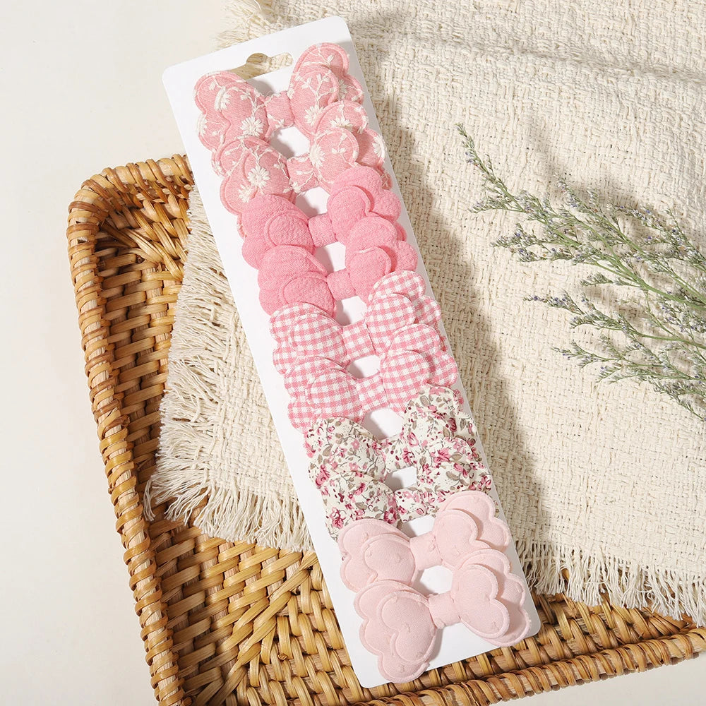 10PCS/Set New Fabric BB Hair Clip  Girls' Teenagers' Children's Side Bangs Clip Girls' Party Daily Decoration Hair Accessories