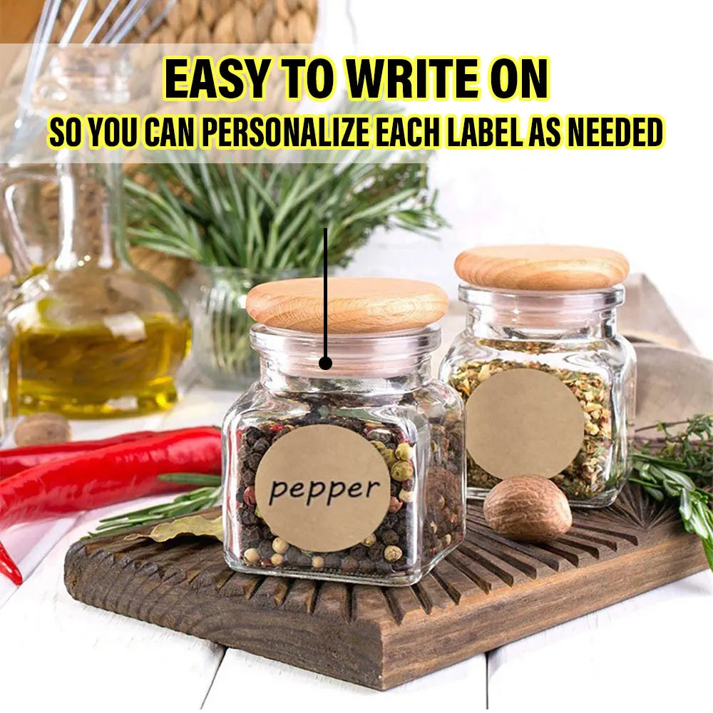 Kraft Self-Adhesive Label Paper Stickers | 500pcs Round Roll for Organization lifestyle view