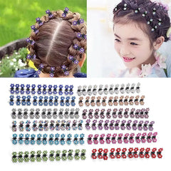 12Pcs Fashion Small Cute Crystal Flowers Metal Mini Hair Claws Hair Clips Girls Hairstyle Hairpins H