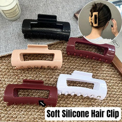 New Soft Silicone Hair Claw Large Geometric Claw Clips Durable Anti-collision Durable Hair Clips for Women Hair Accessories