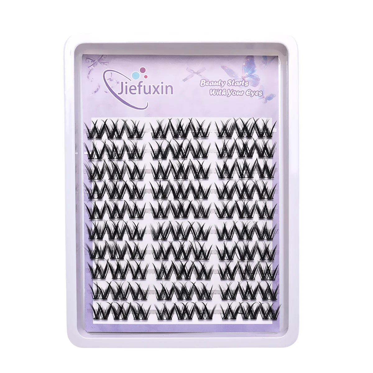 10Rows Cluster False Eyelashes Voluminous Fluffy Thick Natural Curling Lash Manga Eyes，Anime Lash Style，Suitable for Beginners