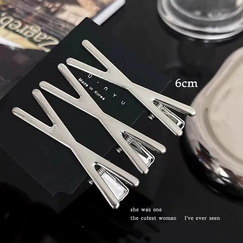 Women Metal Y2K Hair Clips Exquisite Duckbill Clip Girls Hairpins Side Bangs Barret additional angle