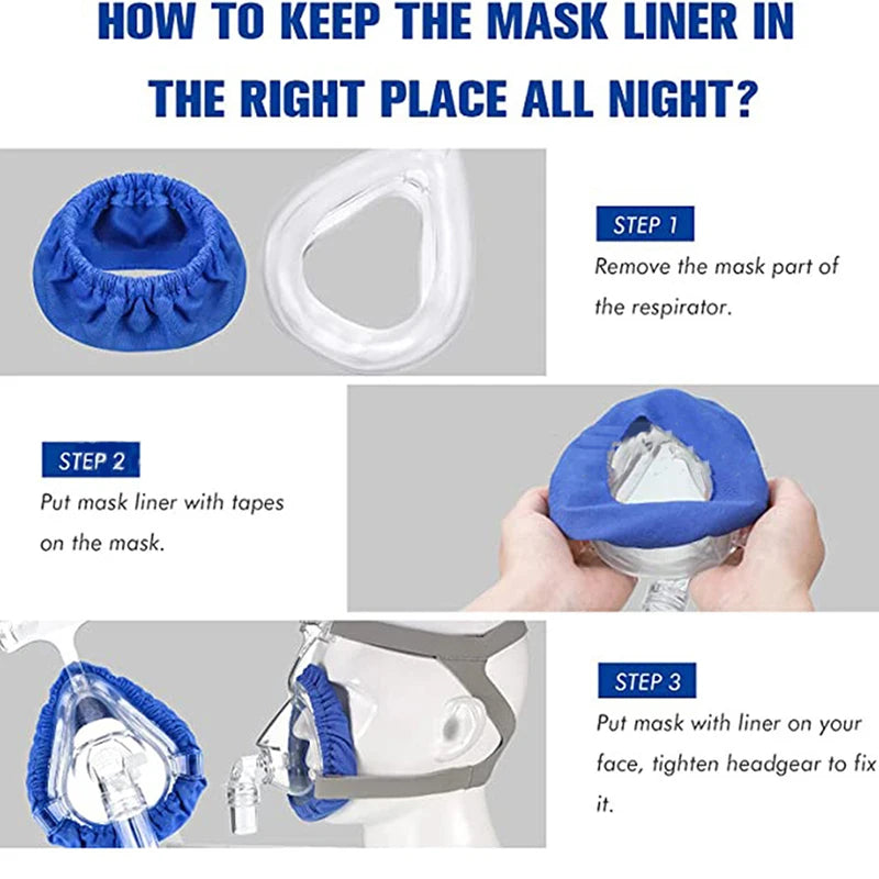 CPAP Mask Liners for Full Face Masks | Moisture Wicking, Pressure Reducing, Washable lifestyle view