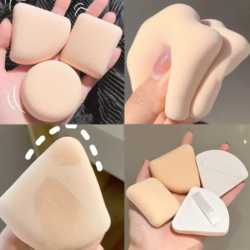 1-10pcs Round Square Triangle Shape Makeup Sponge Puff Dry Wet Dual-use Soft Cotton C alternate view