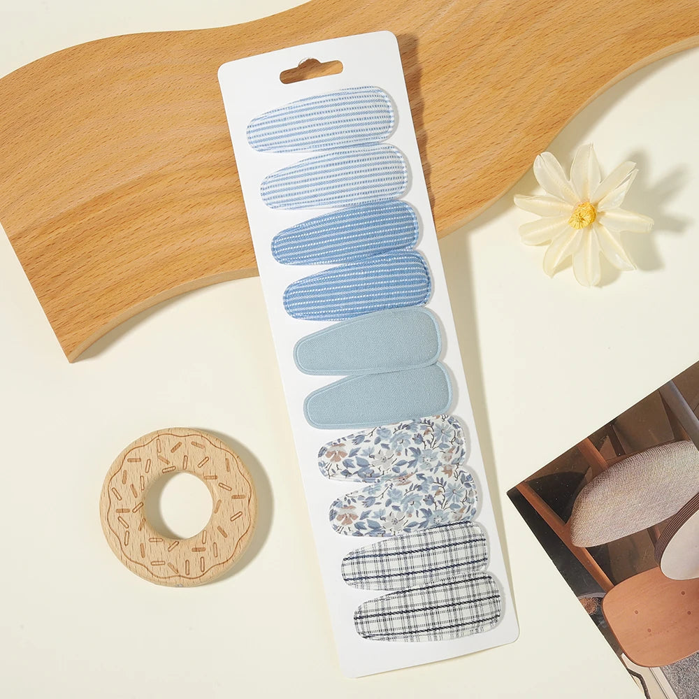 10PCS/Set New Fabric BB Hair Clip Children's Girls' Teenagers' Side Bangs Clip Girls' Party Daily Decoration Hair Accessories